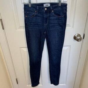 PAIGE Dark Blue Ankle & Cropped Jeans